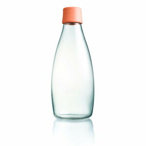 Jasnopomarańczowa szklana butelka ReTap z dożywotnią gwarancją, 800 ml