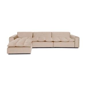 Beżowa lewostronna 3-osobowa sofa narożna Vivonita Cloud Sahara Sand