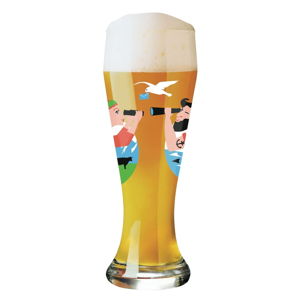 Komplet szklanki do piwa ze szkła kryształowego i 5 podkładek Ritzenhoff Iris Kuhlman, 645 ml