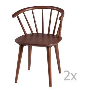 Zestaw 2 krzeseł w dekorze drewna orzechowego sømcasa Anya
