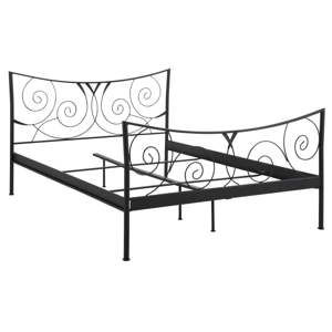Czarne łóżko metalowe dwuosobowe Støraa Isabelle, 180x200 cm