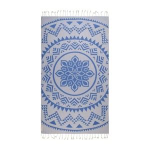 Niebieski ręcznik hammam Begonville Arcane, 180x95 cm