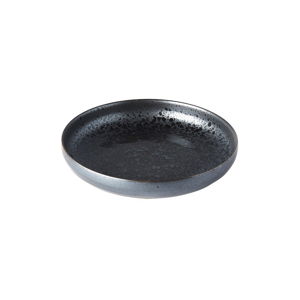 Czarno-szary talerz ceramiczny z wysokim brzegiem MIJ Pearl, ø 22 cm