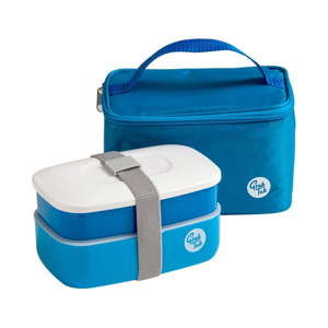 Niebieski pojemnik na przekąskę z torbą Premier Housewares Grub Tub, 21x13 cm