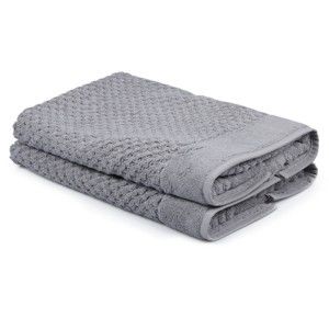 Zestaw 2 szarych ręczników ze 100% bawełny Mosley, 50x80 cm