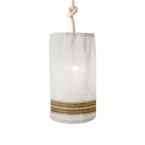 Lampa wisząca z abażurem z domieszką lnu Linen Couture Lamp Simple Stripes