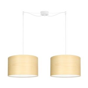 Podwójna lampa wisząca w jasnej barwie z białym kablem Sotto Luce Tsuri