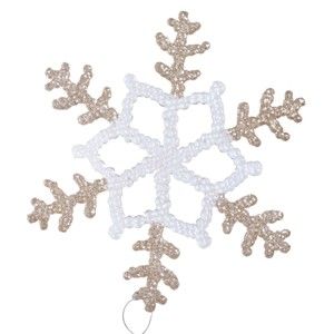 Wiszący płatek śniegu w białej i beżowozłotej barwie Ewax Snowflake, ⌀ 30 cm