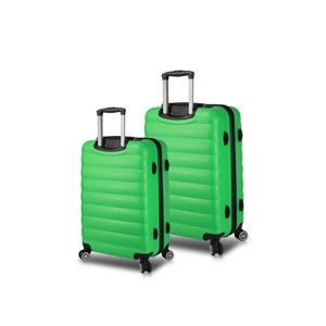 Zestaw 2 zielonych walizek na kółkach z USB My Valice RESSNO Cabin & Medium