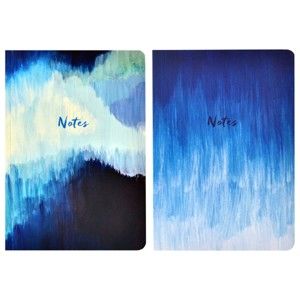 Zestaw 2 notesów A5 Portico Designs Blue Abstract, 100 stron