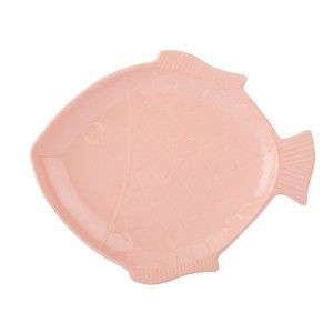 Jasnoróżowa ceramiczna taca do serwowania Tantitoni Fishy, 23x17 cm
