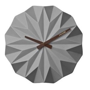 Szary zegar ścienny Karlsson Origami