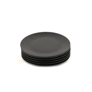 Ceramiczne talerze zestaw 6 szt. w kolorze matowej czerni ø 25 cm – Hermia