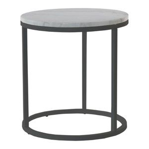 Marmurowy stolik z czarną konstrukcją RGE Accent, ⌀ 50 cm