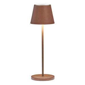 Brązowa lampa stołowa LED z metalowym kloszem (wysokość 34 cm) Cosenza – Fischer & Honsel