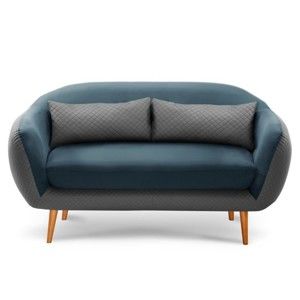 Turkusowa sofa 3-osobowa Scandi by Stella Cadente Maison Meteore