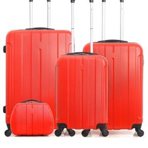 Komplet 4 czerwonych walizek na kółkach Hero Fogo-C