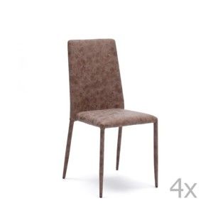 Zestaw 4 brązowych krzeseł Design Twist Dammam