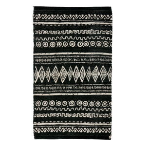 Czarno-biały bawełniany dywan Webtappeti Ethnic, 55 x 140 cm