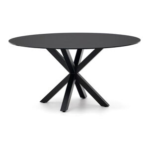 Czarny okrągły stół ze szklanym blatem ø 150 cm Argo – Kave Home