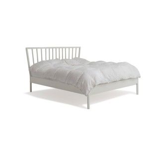 Białe łóżko wykonane ręcznie z litego drewna brzozowego Kiteen Melodia, 160x200 cm