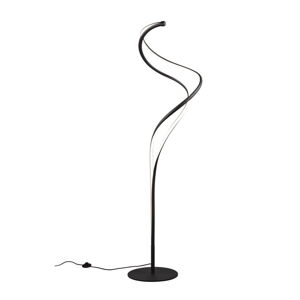 Czarna lampa stojąca LED z metalowym kloszem (wys. 160 cm) Nala – Trio Select
