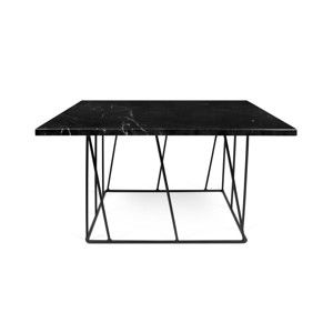 Czarny stolik marmurowy z czarnymi nogami TemmaHome Helix, 75 cm