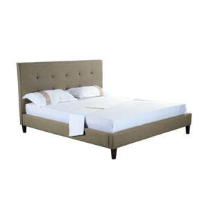 Jasnoszarezare łóżko dwuosobowe loomi.design Skagen, 160x200 cm