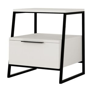 Biała szafka nocna z półką Pal – Kalune Design