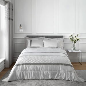 Szara satynowa narzuta na łóżko dwuosobowe 240x260 cm – Catherine Lansfield