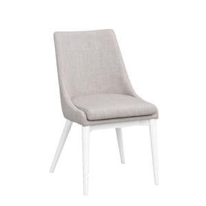 Jasnoszare tapicerowane krzesło do jadalni z białymi nogami Rowico Bea