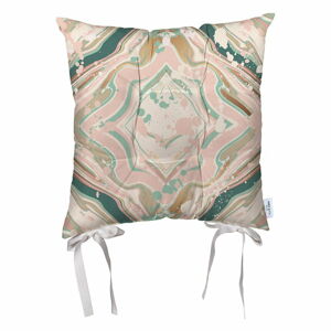 Beżowa poduszka na krzesło z mikrowłókna Mike & Co. NEW YORK Honey Abstract, 43x43 cm