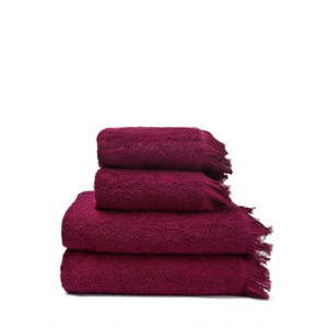 Zestaw 2 bordowych ręczników i 2 ręczników kąpielowych ze 100% bawełny Bonami, 50x90+70x140 cm