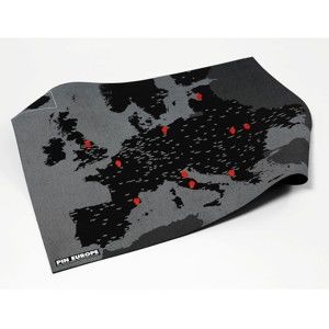 Czarna mapa ścienna Europy Palomar Pin World, 100x80 cm