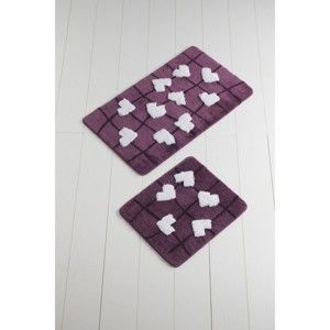 Zestaw 2 ciemnofioletowych dywaników łazienkowych Confetti Bathmats Kalbim Purple