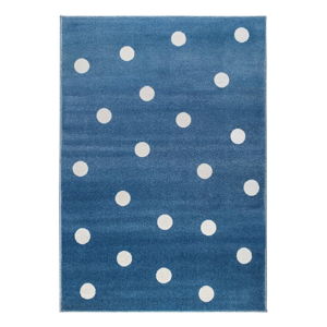 Niebieski dywan w kropki KICOTI Blue, 133x190 cm