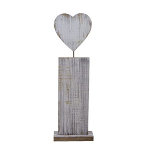Drewniana figurka dekoracyjna z sercem Ego Dekor, wys. 76 cm
