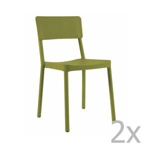 Zestaw 2 zielonych krzeseł ogrodowych Resol Lisboa
