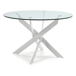 Okrągły stół ze szklanym blatem 120x120 cm Ruth – Marckeric