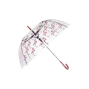 Przezroczysty parasol Ambiance Flamingos, ⌀ 100 cm