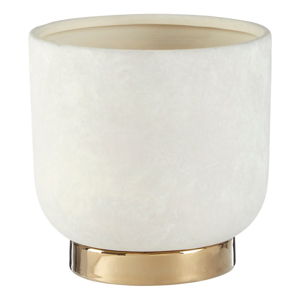 Doniczka z kamionki w biało-złotym kolorze Premier Housewares Callie, ø 16 cm