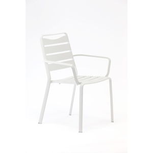 Zestaw 4 białych krzeseł ogrodowych z aluminium z podłokietnikami Ezeis Spring