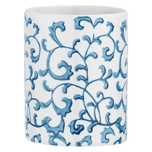 Niebiesko-biały ceramiczny kubek na szczoteczki Wenko Mirabello