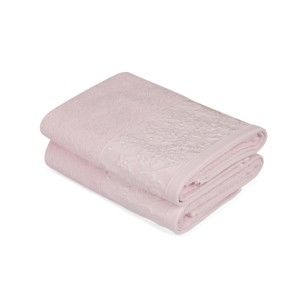 Zestaw 2 beżowych ręczników z czystej bawełny Simple, 50x90 cm