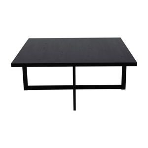 Czarny stolik z drewna dębowego Canett Elliot, 100x100 cm