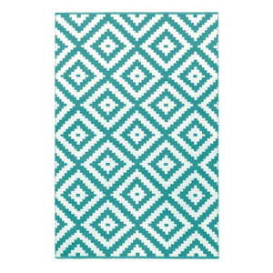 Turkusowo-szary dwustronny dywan zewnętrzny Green Decore Ava Malo, 90x150 cm