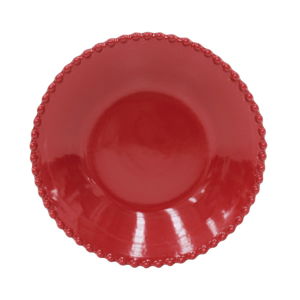 Rubinowy głęboki talerz kamionkowy Costa Nova Pearl, ⌀ 24 cm