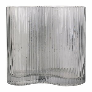 Szary szklany wazon PT LIVING Wave, wys. 18 cm