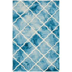 Niebieski dywan tuftowany ręcznie Bakero Batik, 183x122cm