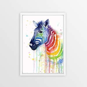 Obraz Piacenza Art Rainbow Zebra, 30x20 cm